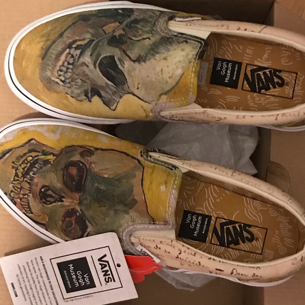 Vans Van Gogh Museum Skull Slip-ons Women’s 8